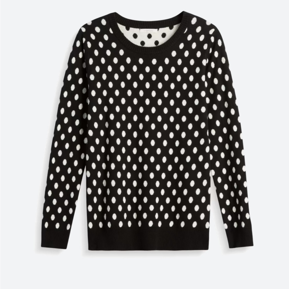 41 HAWTHORN- Gideon Black and White Polka Dot Sweater. Size small